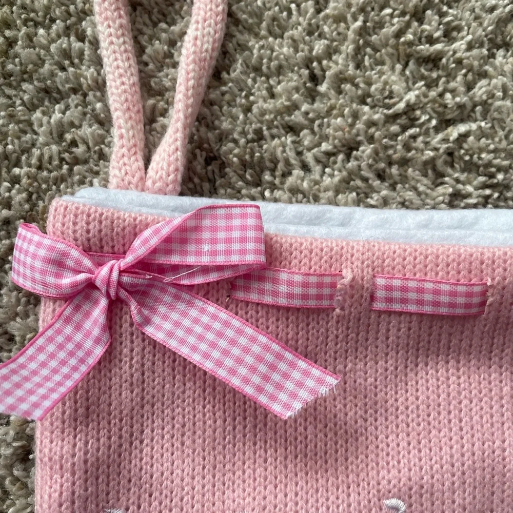 Pink Baby's First Christmas Stocking